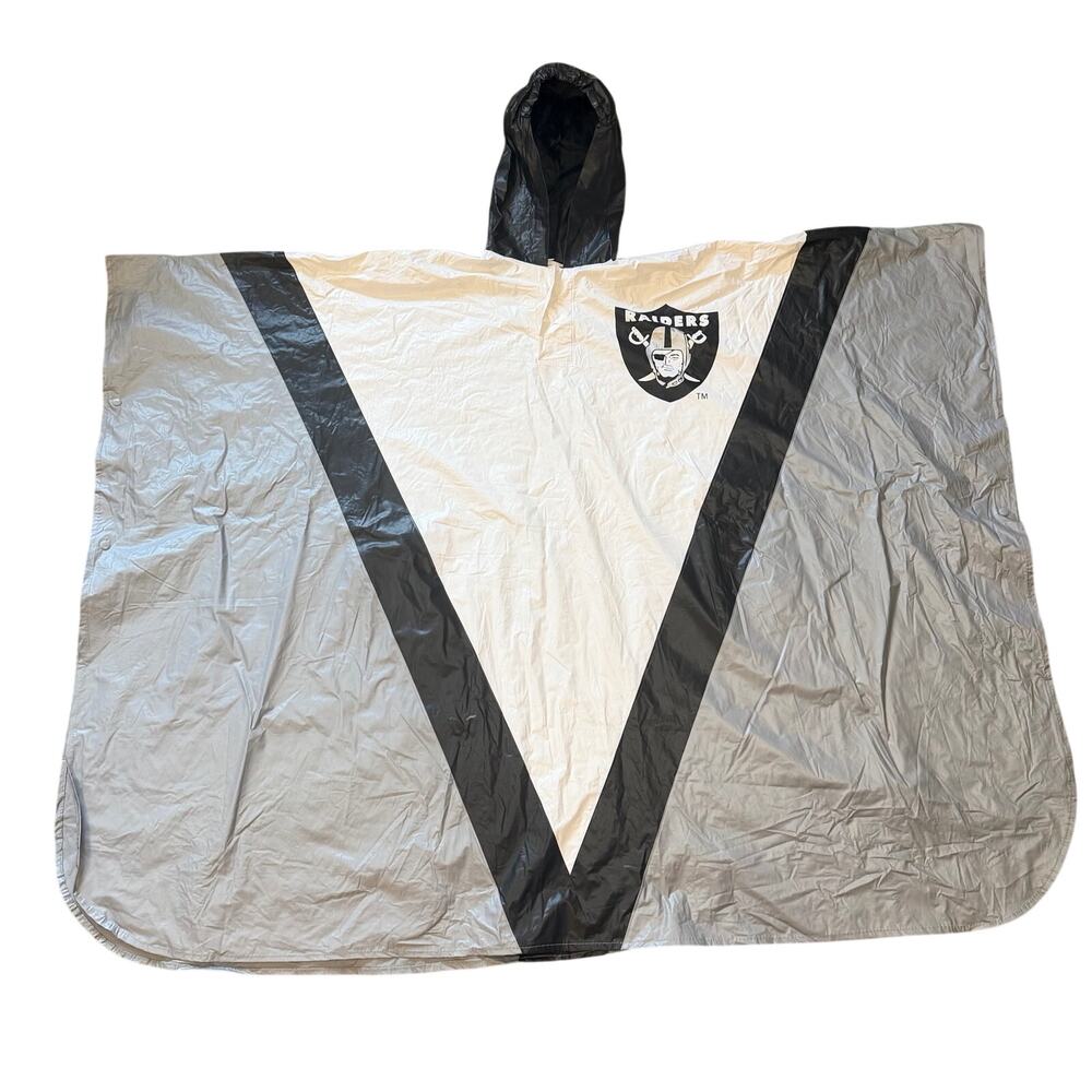 Vintage NFL 1990s Oakland Raiders Hooded Rain Poncho